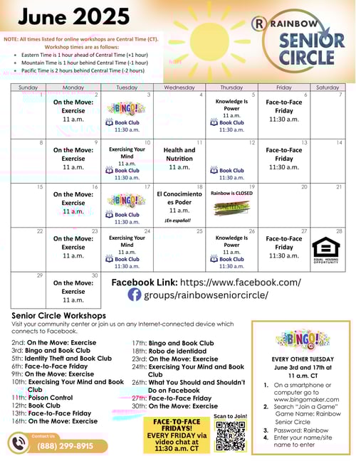 June Senior Circle Calendar