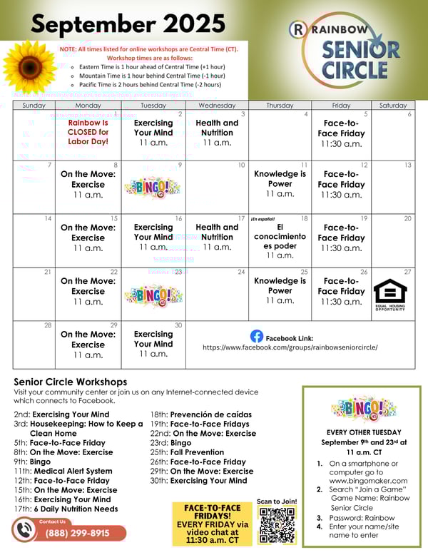 2025 September Rainbow Senior Circle